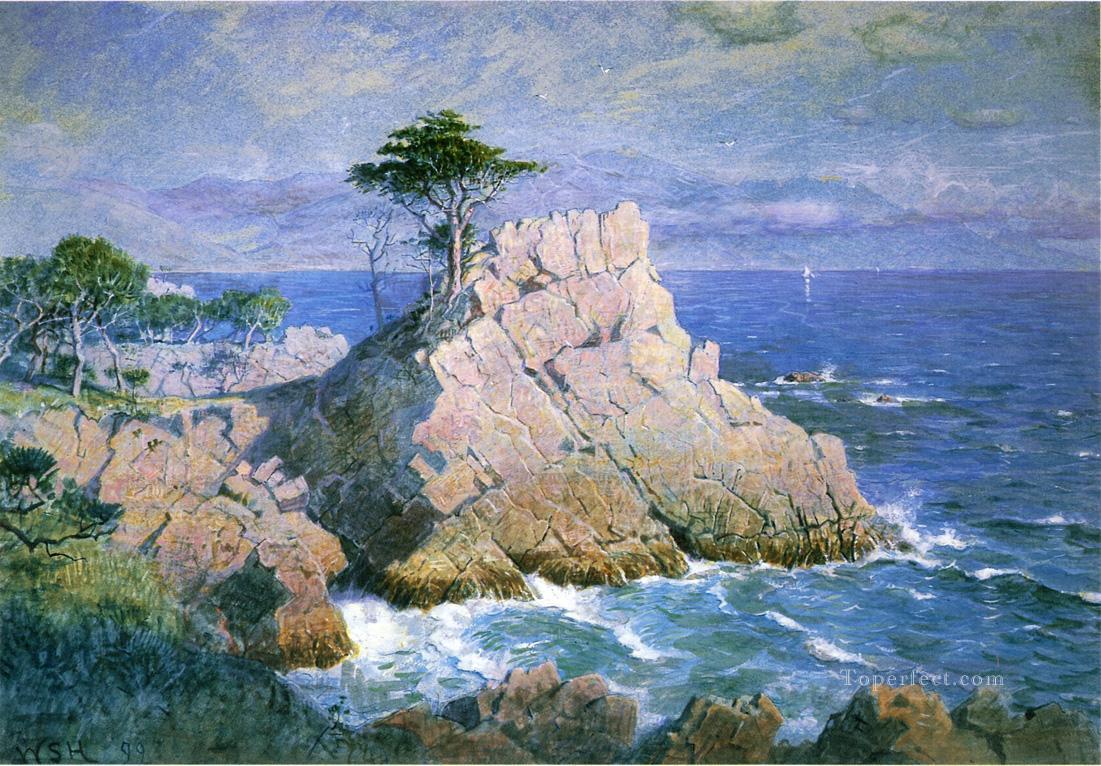 Midway Point California aka Cypress Point near Monterey scenery Luminism William Stanley Haseltine Oil Paintings